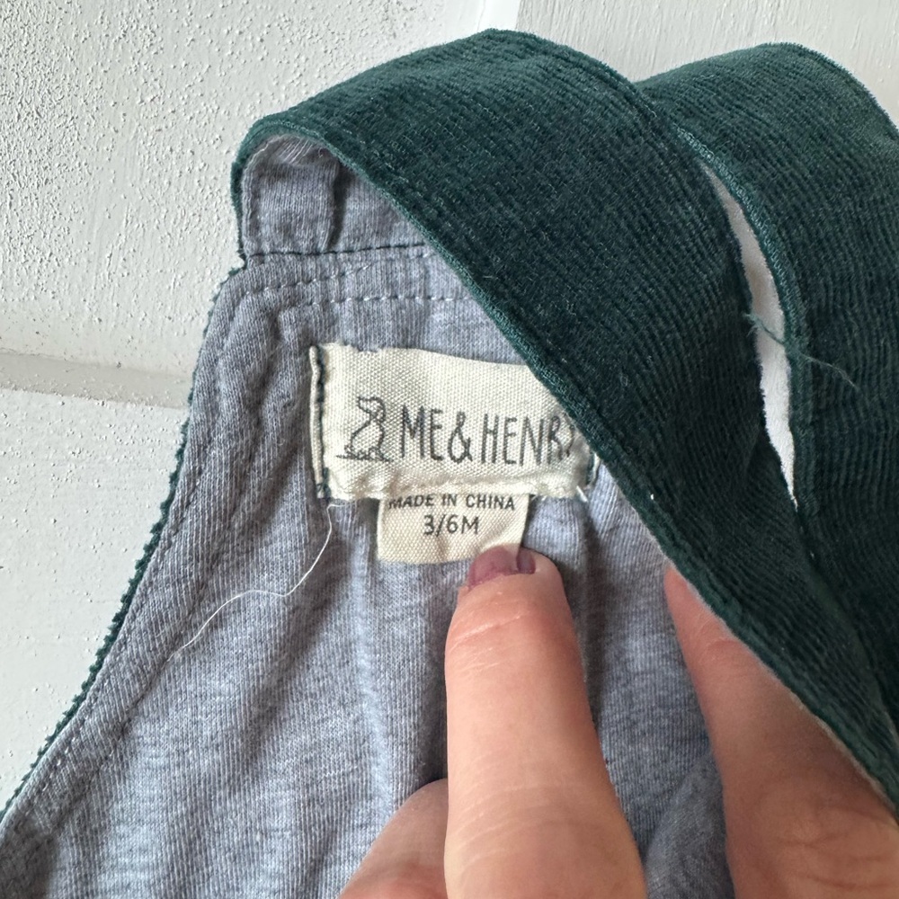 Forest Green Baby Corduroy Overalls - Picture 3 of 3